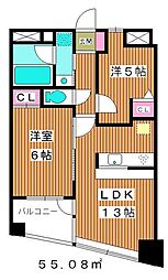 グランシティラピュタタワー 2LDKの間取図画像
