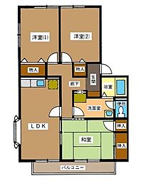 パークハイムA 3LDKの間取図画像