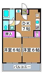 スターライトシティ小茂根 2DKの間取図画像