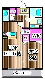 グランメール 1LDKの間取図画像
