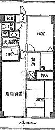 メゾンカメリア 2LDKの間取図画像