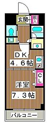 オーキッドレジデンス板橋 1DKの間取図画像