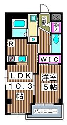 ハナミズキ 1LDKの間取図画像
