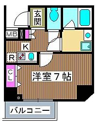 ユリカロゼAZ西台 1Kの間取図画像