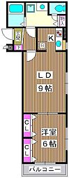 ルアーナガーデン2 1LDKの間取図画像
