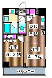 ルーブル中板橋伍番館 2DKの間取図画像