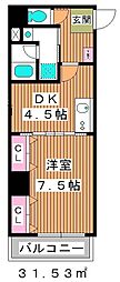 オーキッドレジデンス板橋 1DKの間取図画像