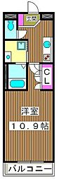 Kビル 1Kの間取図画像