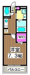 ウィルサクシード 1Kの間取図画像