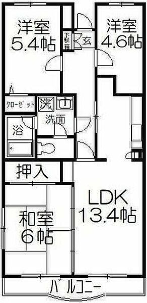 神奈川県川崎市中原区下小田中6丁目(賃貸マンション3LDK・5階・65.21㎡)の写真 その2