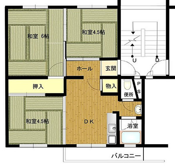 兵庫県神戸市垂水区青山台5丁目(賃貸マンション3DK・5階・45.84㎡)の写真 その2
