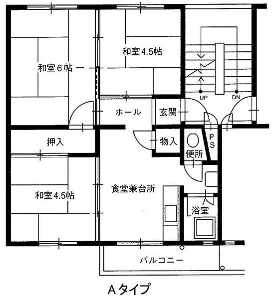 兵庫県神戸市垂水区青山台5丁目(賃貸マンション3DK・4階・45.84㎡)の写真 その2