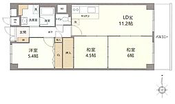 第二茨木ビューハイツ7号棟 3LDKの間取図画像