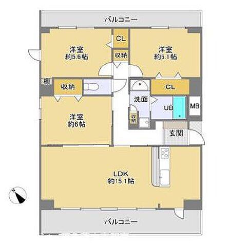 3LDK 間取り