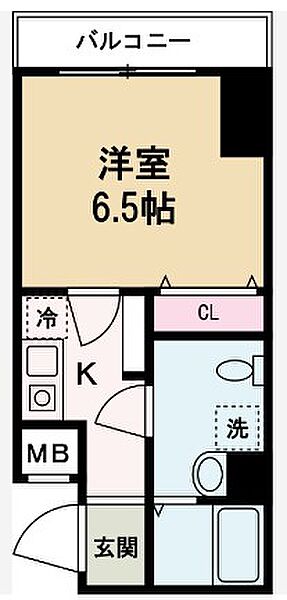 兵庫県姫路市東雲町６丁目(賃貸マンション1R・6階・22.99㎡)の写真 その2