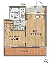 下目黒マンション 1LDKの間取図画像