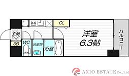 プレサンス淡路駅前 3階1Kの間取り