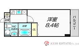 パークヒルズ東三国Vision 7階1Kの間取り