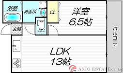 JMRレジデンス新大阪 3階1LDKの間取り