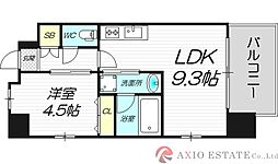 レオングラン新大阪レジデンス 3階1LDKの間取り