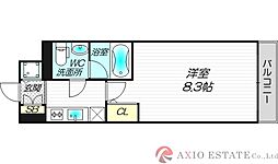 プラウドフラット新大阪 4階1Kの間取り