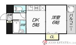 ロイヤルハイツ菅原 6階1DKの間取り