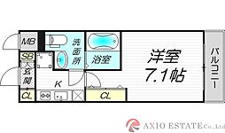 ラクラス新大阪 4階1Kの間取り