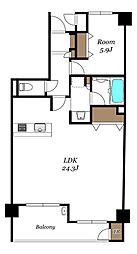サンリヤン愛宕1丁目レジオン 1LDKの間取図画像