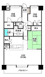 アーバンパレス赤迫エスプリオ 3LDKの間取図画像
