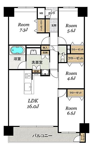 間取り サンリヤン愛宕1丁目レジオン 12階/-