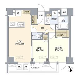 ディアナコート三軒茶屋 2LDKの間取図画像