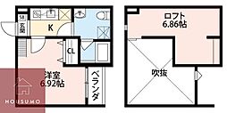 La Luce清和園町 1階1Kの間取り