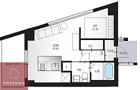 ｓｕｊｕ 406 ｜ 大阪府豊中市桜の町2丁目（賃貸マンション1LDK・4階・32.19㎡） その2