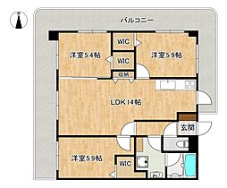 ライオンズシティ姪浜 3LDKの間取図画像