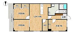 藤和城西コープ 3LDKの間取図画像