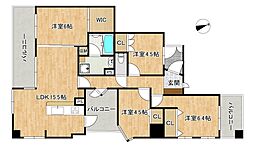 姪浜六丁目シティハウス 4LDKの間取図画像