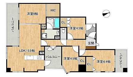 リビングを広く使える間取り