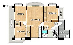 エレガンス室見川 3LDKの間取図画像