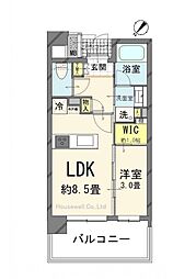 ルネサンスシティ川口並木ザ・レジデンス 1LDKの間取図画像