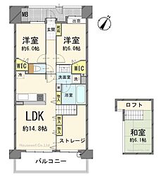 コスモガーデンズ草加松原 3LDKの間取図画像