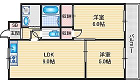 オークマンション  ｜ 大阪府茨木市丑寅2丁目（賃貸マンション2LDK・3階・50.00㎡） その2