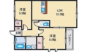 ピュアコート原町  ｜ 大阪府吹田市原町3丁目15-12（賃貸アパート2LDK・1階・54.23㎡） その2