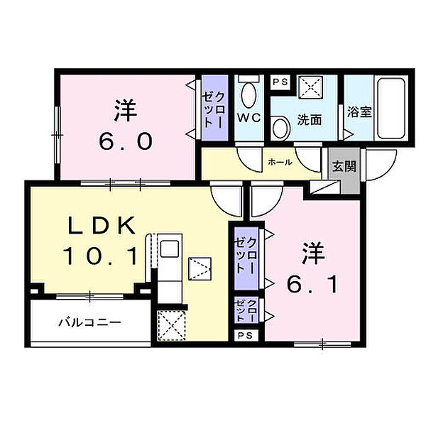 ローデア氷室 ｜大阪府高槻市氷室町2丁目(賃貸アパート2LDK・2階・53.27㎡)の写真 その2