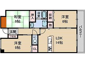 第3クリスタルハイツ  ｜ 大阪府茨木市真砂1丁目（賃貸マンション3LDK・5階・67.00㎡） その2