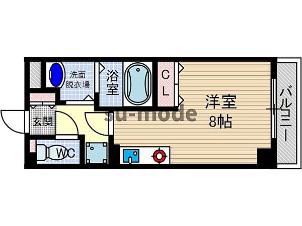 ミル・コリーヌ ｜大阪府摂津市千里丘東1丁目(賃貸マンション1R・2階・26.10㎡)の写真 その2