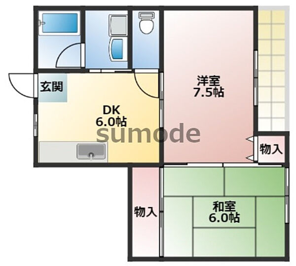 美沢コーポ ｜大阪府茨木市美沢町(賃貸アパート2DK・2階・41.00㎡)の写真 その2