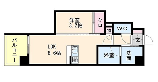 リヴァイン博多駅南 ｜福岡県福岡市博多区博多駅南5丁目(賃貸マンション1LDK・8階・31.02㎡)の写真 その2