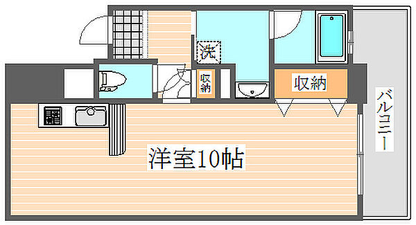 グランディール大串 ｜福岡県福岡市東区馬出5丁目(賃貸マンション1R・3階・29.33㎡)の写真 その2