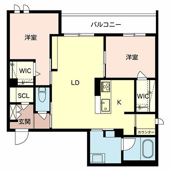 ShaMaison eclat ｜大阪府東大阪市吉松1丁目(賃貸マンション2LDK・2階・61.72㎡)の写真 その2