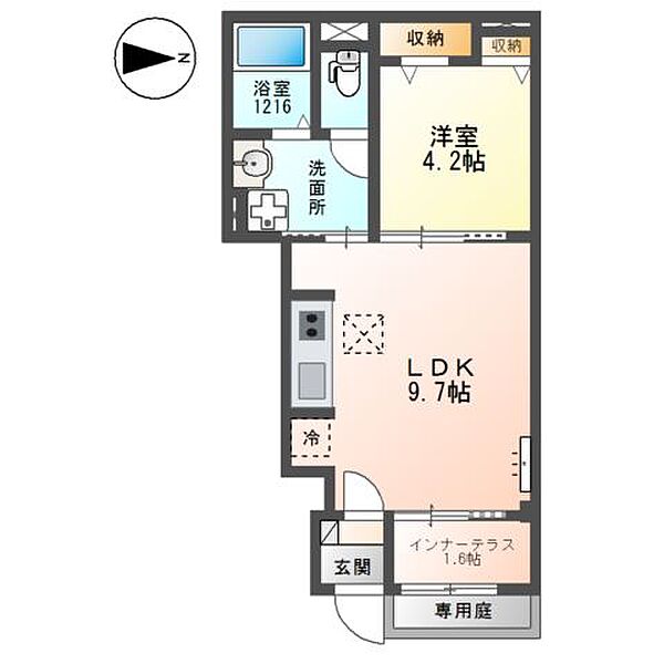 ＴＭフォルトゥーナ ｜大阪府大阪市平野区喜連4丁目(賃貸アパート1LDK・1階・37.03㎡)の写真 その4